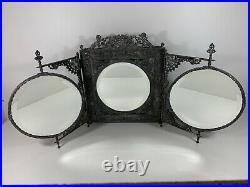 Meriden B. Company (Rogers Smith Co.) Silver Plate Vanity Tri-Mirror 1850-1899