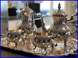 Mid Century FB Rogers Silver Plated Tea Set with Towle Serving Tray