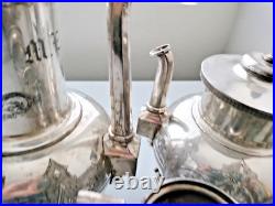 Mythical Rogers, Smith New Haven silver plate Tea, Coffee set Antique 19th cent Mythical Rogers, Smith New Haven silver plate Tea, Coffee set Antique 19th cent