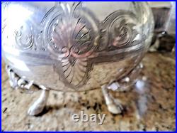 Mythical Rogers, Smith New Haven silver plate Tea, Coffee set Antique 19th cent Mythical Rogers, Smith New Haven silver plate Tea, Coffee set Antique 19th cent