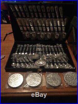 NEW Wm Rogers Silverplated Flatware Set 63pc NEW SEALED in case 12 place setting