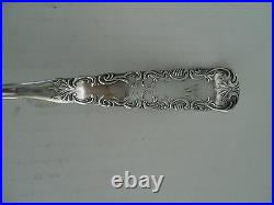 NICE 1847 ROGERS ANTIQUE SILVER PLATE SOUP LADLE with EMBOSSED SCROLL DESIGN