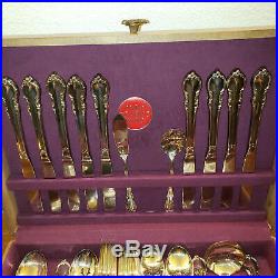 Naken Silver Sentry Lining Wood Case 1847 Rogers Bros Reflection Silverware Set