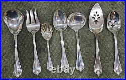 Nice! 55 Pcs. 1881 Rogers Oneida King James Silver Plate Flatware Plus Serving