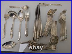 ONEIDA Ltd Wm A Rogers BRITTANY ROSE Flatware 78 Pc Set Silver Plate for 12 AA