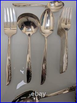 ONEIDA Ltd Wm A Rogers BRITTANY ROSE Flatware 78 Pc Set Silver Plate for 12 AA