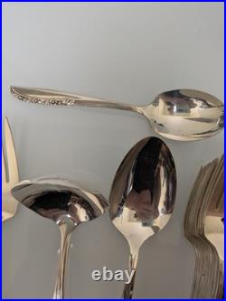 ONEIDA Ltd Wm A Rogers BRITTANY ROSE Flatware 78 Pc Set Silver Plate for 12 AA