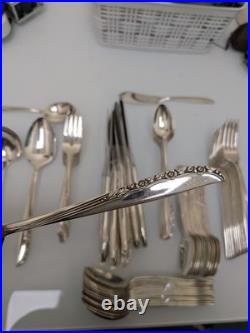ONEIDA Ltd Wm A Rogers BRITTANY ROSE Flatware 78 Pc Set Silver Plate for 12 AA