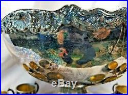 Obo Huge Antique F. B Rogers 1883 Silver Plate Grapevine Punch Bowl 12 Cups Obo
