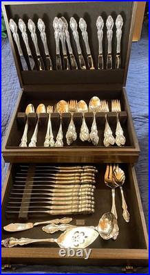 Oneida 1881 Rogers Baroque Rose Victorian Classic Silverplate 104 Pc 12Service Oneida 1881 Rogers Baroque Rose Victorian Classic Silverplate 104 Pc 12Service