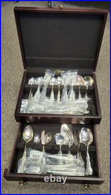 Oneida 1881 Rogers Flirtation Silverplate Silverware Flatware 56 Piece With Box