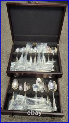 Oneida 1881 Rogers Flirtation Silverplate Silverware Flatware 56 Piece With Box