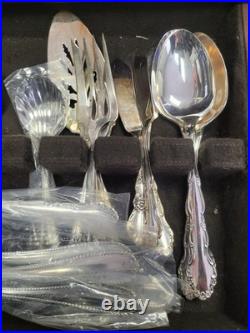Oneida 1881 Rogers Flirtation Silverplate Silverware Flatware 56 Piece With Box