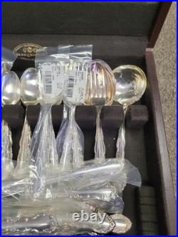Oneida 1881 Rogers Flirtation Silverplate Silverware Flatware 56 Piece With Box