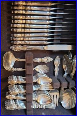 Oneida 1881 Rogers Silverplate Silverware 1967 Baroque Rose 68 Pcs serves 12 EX