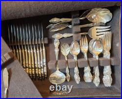 Oneida 1881 Rogers Silverplate Silverware 1967 Baroque Rose 68 Pcs serves 12 EX