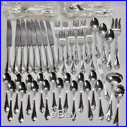 Oneida KING JAMES Silver Plate 1881 Rogers 52pc Service for 8 Flatware + Chest