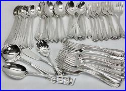 Oneida KING JAMES Silver Plate 1881 Rogers 74pc Service for 12 Flatware + Chest