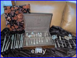 Oneida ROSALIE WM A Rogers A1 Plus Lot Silverplate Flatware 82 Pieces Case 1938