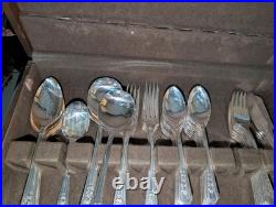 Oneida ROSALIE WM A Rogers A1 Plus Lot Silverplate Flatware 82 Pieces Case 1938