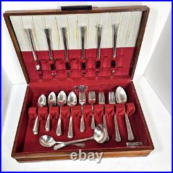 Oneida Silverplate 1881 Rogers Del Mar Silverware Flatware 47 Piece Set Vtg 1939 Oneida Silverplate 1881 Rogers Del Mar Silverware Flatware 47 Piece Set Vtg 1939