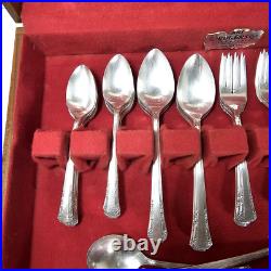 Oneida Silverplate 1881 Rogers Del Mar Silverware Flatware 47 Piece Set Vtg 1939 Oneida Silverplate 1881 Rogers Del Mar Silverware Flatware 47 Piece Set Vtg 1939
