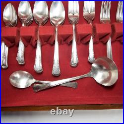 Oneida Silverplate 1881 Rogers Del Mar Silverware Flatware 47 Piece Set Vtg 1939 Oneida Silverplate 1881 Rogers Del Mar Silverware Flatware 47 Piece Set Vtg 1939