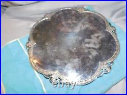 Orange Blossom By Wm Rogers Silver Plated Footed Serving Tray11 1/8 Across