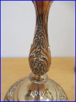 Pair Vintage Rogers Bros HERITAGE large 18.25 silver plate Candelabras