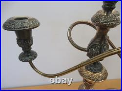 Pair Vintage Rogers Bros HERITAGE large 18.25 silver plate Candelabras