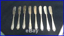 RARE 1847 Rogers Bros Lovelace 1936 Silverware- 8 Place Setting Butter Knives
