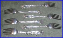 RARE 6 VINTAGE Grape FISH / PASTRY FORKS 1847 Rogers Bros