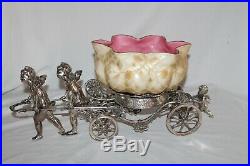 RARE Rogers Bro. #188 Antique Cherubs Pulling Cart Victorian Brides Basket
