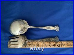 RARE Rogers Vintage Grape Silverplate Large Salad Serving Spoon and Fork Set