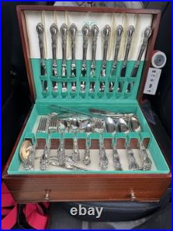 REAL SILVER Vintage Plated Silverware Antique set With Case (1847 Roger's Bros.)
