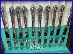 REAL SILVER Vintage Plated Silverware Antique set With Case (1847 Roger's Bros.)