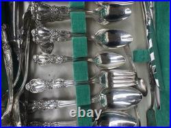 REAL SILVER Vintage Plated Silverware Antique set With Case (1847 Roger's Bros.)