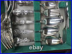 REAL SILVER Vintage Plated Silverware Antique set With Case (1847 Roger's Bros.)