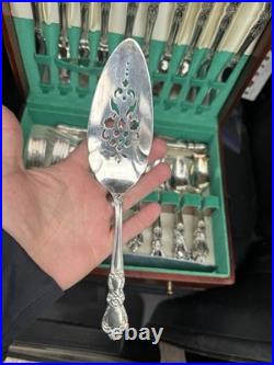 REAL SILVER Vintage Plated Silverware Antique set With Case (1847 Roger's Bros.)