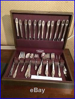 REDUCED! Third Time Antique Rogers Silverplate Flatware (First Love) Service 12