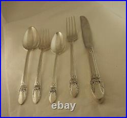 ROGERS BROS First Love Silver plate FLATWARE SERVICE FOR 8 WITH CHEST 52 pc