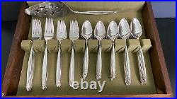 ROGERS BROS GARLAND SILVER PLATE FLATWARE SERVICE FOR 12 MID CENTURY 79 pieces
