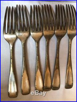 ROGERS BROS. Set 6 ASSYRIAN HEAD Dinner Forks Antique Victorian Aesthetic 1886