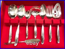 ROGERS & BRO Silver Plate FLATWARE 104 Piece Set + Chest EXQUISITE For 12