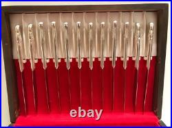 ROGERS & BRO Silver Plate FLATWARE 104 Piece Set + Chest EXQUISITE For 12