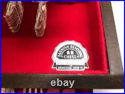 ROGERS & BRO Silver Plate FLATWARE 104 Piece Set + Chest EXQUISITE For 12