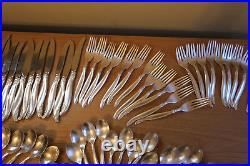 ROGERS SILVERPLATE FLATWARE LEILANI Service for 12 73 Piece set Free Shipping