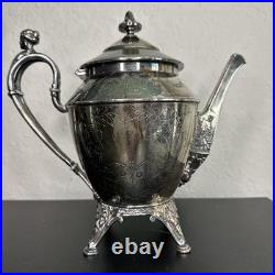ROGERS SMITH CONNECTICUT 1887 SILVER-PLATE TEAPOT Server Antique Victorian