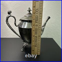 ROGERS SMITH CONNECTICUT 1887 SILVER-PLATE TEAPOT Server Antique Victorian