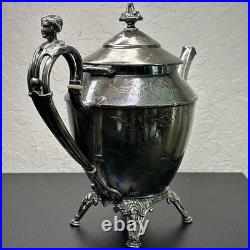 ROGERS SMITH CONNECTICUT 1887 SILVER-PLATE TEAPOT Server Antique Victorian